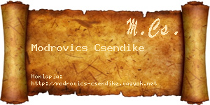 Modrovics Csendike névjegykártya